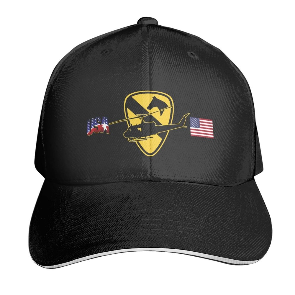 1st Cavalry Division AIR CAV Baseball Cap Adjustable Trucker Veteran Cap for Men Women Black