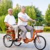 JIYIAN Black, 20 Inch Tandem Cruiser Trike,Vegetable Baskets with Cargo Tricycle Adult Human-Powered Bicycle for Hanging Out and Traveling view 2