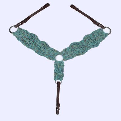 Cheval's International 25 Strand Wool Mohair Breast Collars, Horse Equestrian Breast Collars, Horse Riding Equipment and Stylish Collar (Pony,Sea Green)