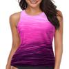 Tankini Tops for Women High Neck Swim Top Only, Dark Pink Gradient, M view 1