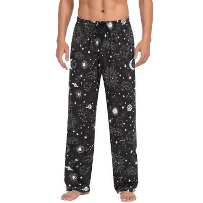 Meocouoe Men's Pajama Pants Space Constellation Pjs Bottoms, M