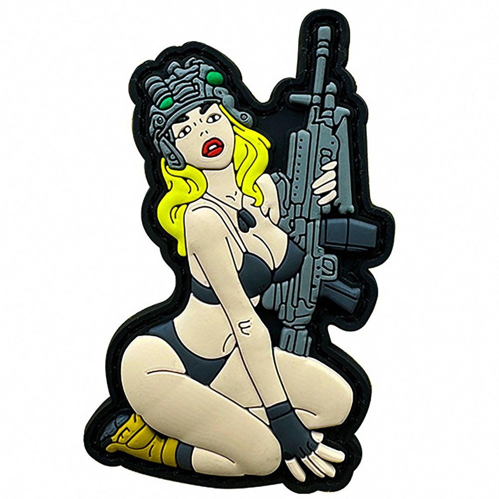 VISWISS Morale Patch Tactical Girl - PVC Tactical Military Patch with Hook Fastener Backing - Real-Lookingn Patches for Vest, Backpacks, Hats