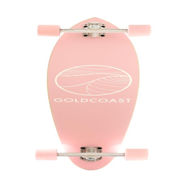 GoldCoast Classic Pink Pintail 37.75" Canadian Maple Pintail Longboard Complete with 70mm Wheels & Precision Bearings for Smooth Cruising