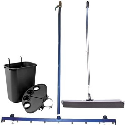 Basic Pickleball Court Maintenance Package (Includes Trash Bin, Squeegee & Water Broom for Pickleball or Tennis Courts)