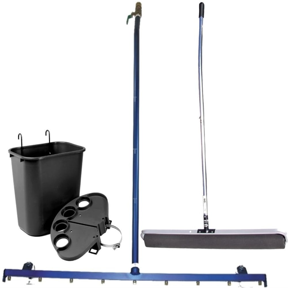 Basic Pickleball Court Maintenance Package (Includes Trash Bin, Squeegee & Water Broom for Pickleball or Tennis Courts)