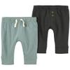 Carter's Baby Boy 2-Pack Cotton Pants (US, Age, 9 Months, Grey/Olive)