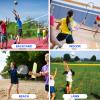 Volleyball Poles for Backyard,Heavy Duty Volleyball/Badminton Poles with Nets, Indoor Volleyball Nets with Poles with 4 Adjustable Heights,Portable Outdoor Badminton Poles for Adult Kids School view 3