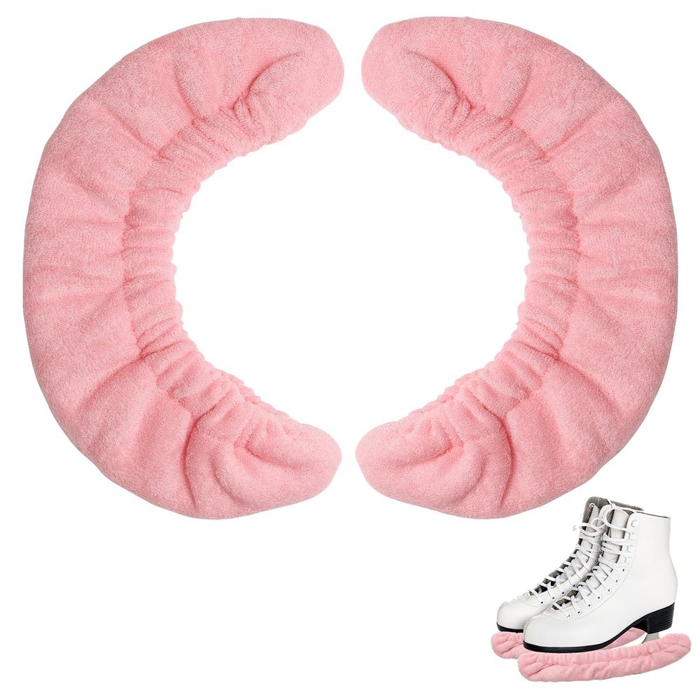 Coolrunner Ice Skate Blade Covers, Sports Blade Cover Skate Blade Protector for Hockey Skates, Figure Skates and Ice Skates, Black (Pink, Medium)