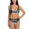 Husky Dog Print Women Swimsuit Bikini Set Push Up Cheeky Two Piece Bathing Suit Top Wide Straps Black view 1