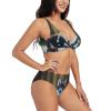 Husky Dog Print Women Swimsuit Bikini Set Push Up Cheeky Two Piece Bathing Suit Top Wide Straps Black view 2