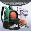 AIRTTUZ Basketball Backpack with Separate Ball Compartment and Shoes Pocket, Large Capacity Sports Equipment Bags for Basketball, Soccer, and Volleyball. (green) view 3