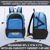 AIRTTUZ Basketball Backpack with Separate Ball Compartment and Shoes Pocket, Large Capacity Sports Equipment Bags for Basketball, Soccer, and Volleyball. (blue) view 2