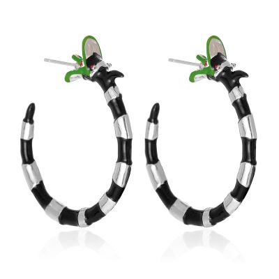 ATIMIGO Spooky Coral Snake Earrings Sandworm Snake Hoop Dangle Earrings for Men Women Gothic Punk Halloween Costume Jewelry Accessories