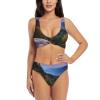 Canadian Smokey Mountain Cliff Print Women Swimsuit Bikini Set Push Up Cheeky Two Piece Bathing Suit Top Wide Straps Black view 1