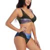 Canadian Smokey Mountain Cliff Print Women Swimsuit Bikini Set Push Up Cheeky Two Piece Bathing Suit Top Wide Straps Black view 2
