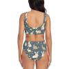 Rabbit Background Print Women Swimsuit Bikini Set Push Up Cheeky Two Piece Bathing Suit Top Wide Straps Black view 3