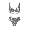 Rabbit Background Print Women Swimsuit Bikini Set Push Up Cheeky Two Piece Bathing Suit Top Wide Straps Black view 4