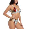 Violin Sheet Music Print Women Swimsuit Bikini Set Push Up Cheeky Two Piece Bathing Suit Top Wide Straps Black view 2