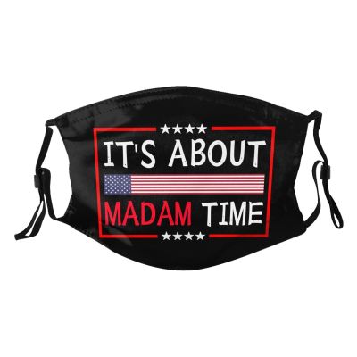 Rqwaaed Madam President 2024 Election Womens Vote Mask Protect Respiratory System Breathe with Peace of Mind Black
