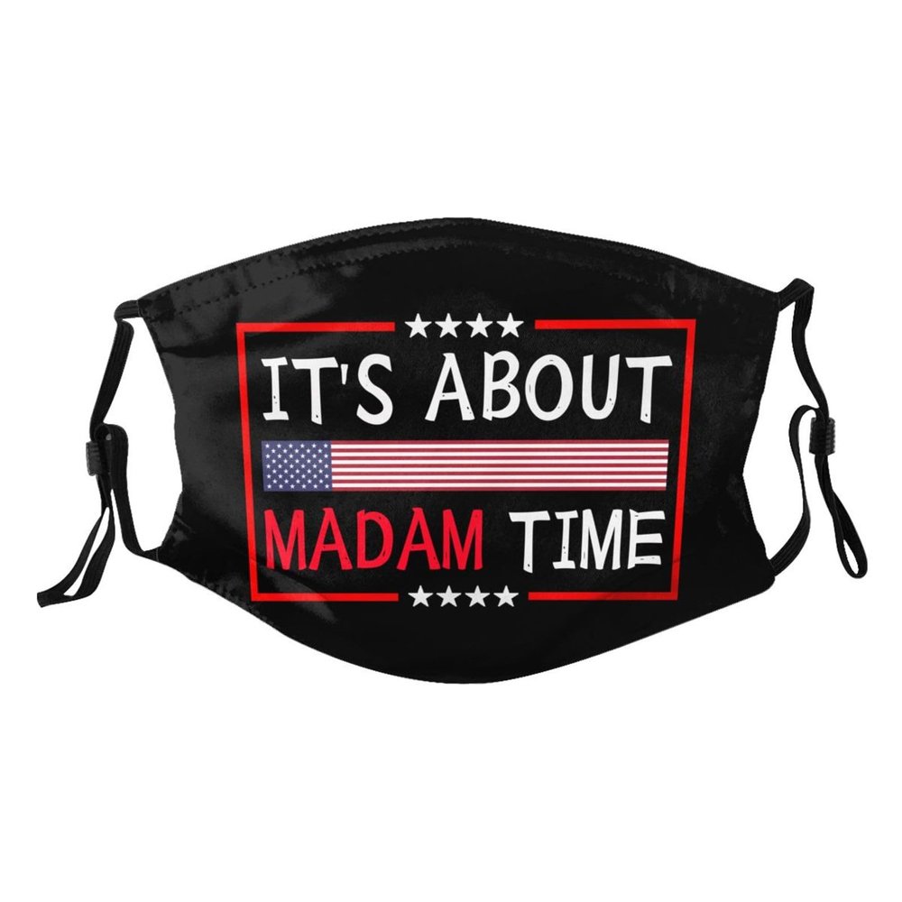 Rqwaaed Madam President 2024 Election Womens Vote Mask Protect Respiratory System Breathe with Peace of Mind Black