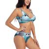 Penguins On The Iceberg Print Women Swimsuit Bikini Set Push Up Cheeky Two Piece Bathing Suit Top Wide Straps Black view 2