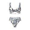 Cute Baby Penguins Sketch Print Women Swimsuit Bikini Set Push Up Cheeky Two Piece Bathing Suit Top Wide Straps Black view 4