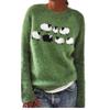 Zhyaj Women's Fair Isle Pullover Sweaters Vintage Sweaters Fall Winter Oversized Casual Striped Crewneck Long Sleeve Pullover Knitted Top Halloween Sweater, A Sheep Green, M view 2
