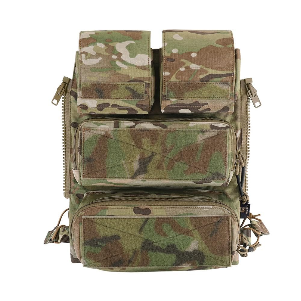 KRYDEX Tactical Modular Zip On Backpack for Vest JPC2.0 CPC AVS Zipper Molle Back Panel (MC)