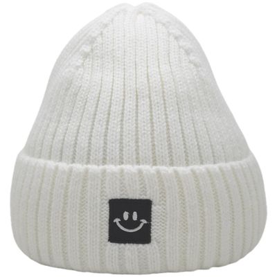 55cube Baby Beanie 0-6 Months Double Layered White Beanie