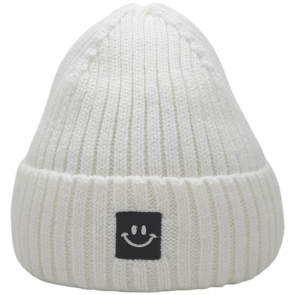 55cube Baby Beanie 0-6 Months Double Layered White Beanie