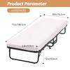 Dopinmin Folding Guest Bed with Wheels Portable Bed Extra Roll Away Foldable 3.9 Inch Comfort Foam Mattress Strong Sturdy Heavy Duty Frame for Home Restaurant, White view 3