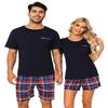 SPKPKEY Men Pajama Set Cotton Couples Matching Pajamas Short Sleeve Sleepwear 2 Piece Pjs Sets Loungewear Nightwear view 1