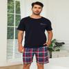 SPKPKEY Men Pajama Set Cotton Couples Matching Pajamas Short Sleeve Sleepwear 2 Piece Pjs Sets Loungewear Nightwear view 2