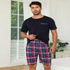SPKPKEY Men Pajama Set Cotton Couples Matching Pajamas Short Sleeve Sleepwear 2 Piece Pjs Sets Loungewear Nightwear view 4
