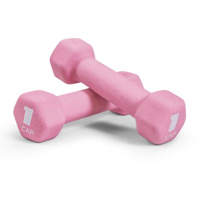 WF Athletic Supply Vibrant Multiple Color 1 LB Hex Shaped Neoprene Dumbbells/Hand Weights with Non-Slip Grip for Home Gym Equipment Workouts Strength Training Free Weights - Sold in Pairs