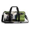 Gym Bags Small Cow Black And White Spot Duffel Bag Overnight Bag with Shoe Compartment Carryon Bag for Men Women view 1