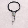 Bolo Tie Rodeo Cowboy Leather Necktie Western Necklace for Men,Women Leather Necklace with Turquoise Stone (Blue) view 2