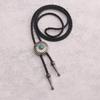 Bolo Tie Rodeo Cowboy Leather Necktie Western Necklace for Men,Women Leather Necklace with Turquoise Stone (Blue) view 3