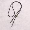 Bolo Tie Rodeo Cowboy Leather Necktie Western Necklace for Men,Women Leather Necklace with Turquoise Stone (Blue) view 4