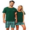 SPKPKEY Men's Pajama Sets Cotton 2 Piece Pjs Matching Couples Pajamas Short Sleeve Tops and Shorts Soft Sleepwear view 1