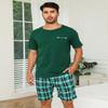 SPKPKEY Men's Pajama Sets Cotton 2 Piece Pjs Matching Couples Pajamas Short Sleeve Tops and Shorts Soft Sleepwear view 3