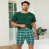 SPKPKEY Men's Pajama Sets Cotton 2 Piece Pjs Matching Couples Pajamas Short Sleeve Tops and Shorts Soft Sleepwear view 4