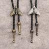 COOLLA Bolo Tie Cowboy Leather Necktie Western Necklace for Men,Women (moth-silver) view 2