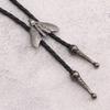 COOLLA Bolo Tie Cowboy Leather Necktie Western Necklace for Men,Women (moth-silver) view 3