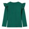 Beganly Girls Long Sleeve T-Shirt Cotton Rib-Knit Tees Toddler Stretch Basic Warm Round Neck Tops with Ruffle Dark Green 130 view 2