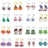 16 Pairs Hypoallergenic Holiday Clip on Dangle Earrings for Women Halloween Christmas Earrings for Girls Fall Thanksgiving Earring Teacher St. Patrick's Day 4th of July Earrings (orange) view 1