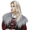 Halloween Viking Costume Women Fur Collar Medieval Warrior Faux Fur Shawl Shoulder Wrap Barbarian Outfit Cosplay Accessory view 3