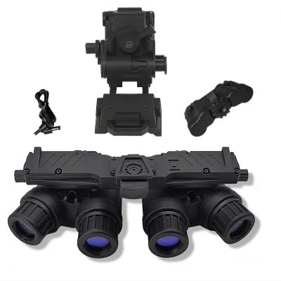 Cosplay & Airsoft Prop: GPNVG 18 Dummy Night Vision Goggles, Non-Functional 4-Tube Binocular Model with Helmet Mount (Black)
