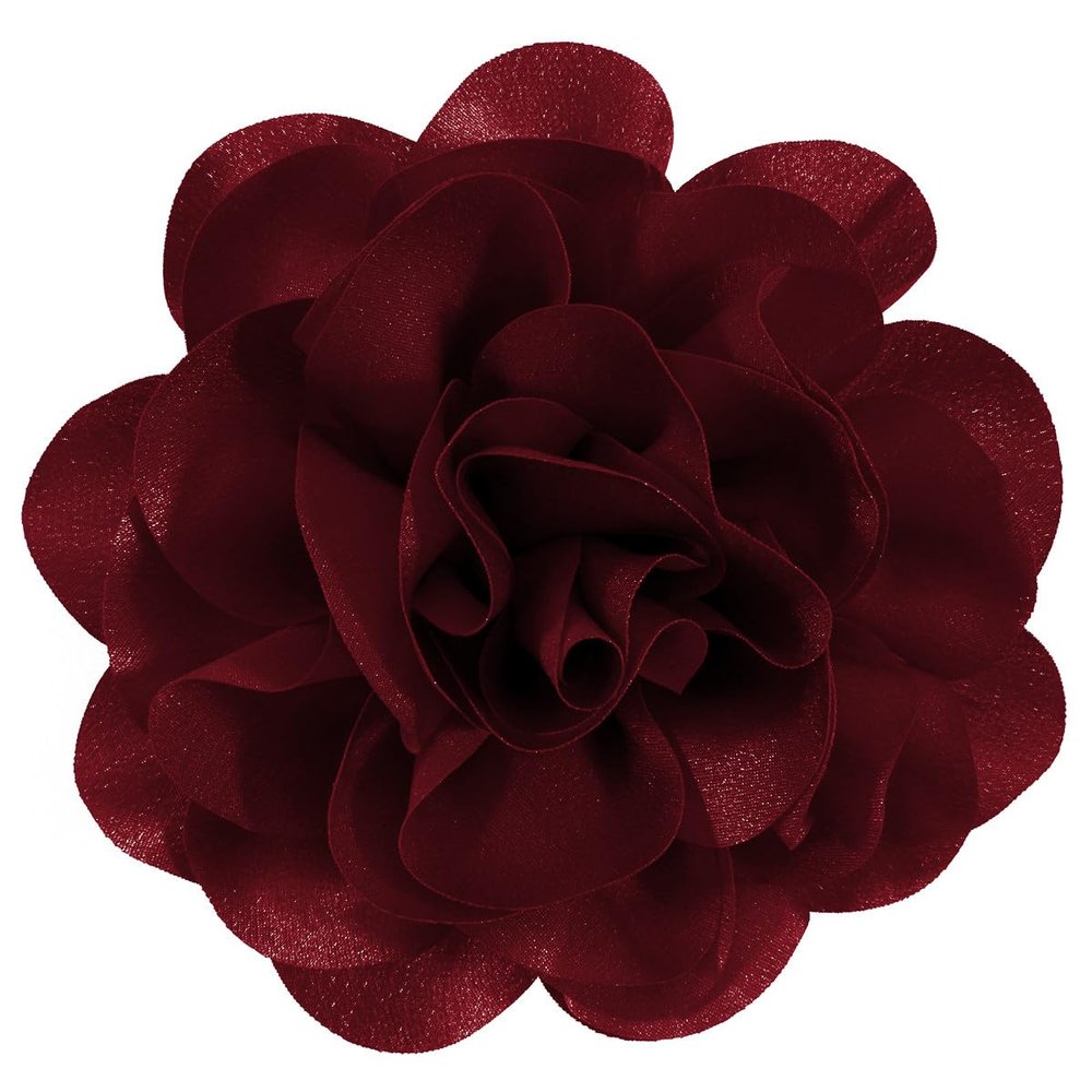 6.3 Inches Large Rose Flower Brooches and Pins for Women | Rose Flower Hair Clips & Brooches for Women Dresses | Hat Pins for Clothes, Burgundy
