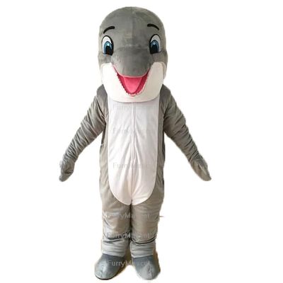 Grey Dolphin Mascot Costume Adult Size for School Spirits